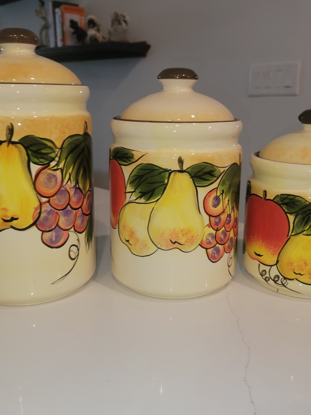 Ceramic Canister Set – Hand Painted (Set of 3)